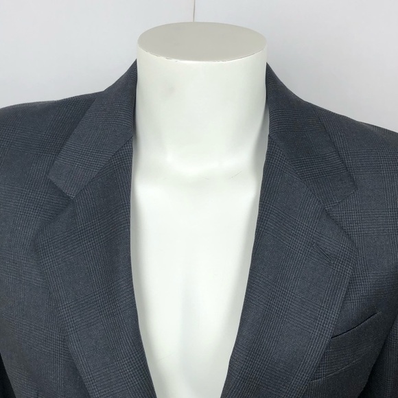 FENDI Men's Blazer Jacket 100% Virgin Wool Two Buttons Jacket Large Gray Black - Picture 2 of 9